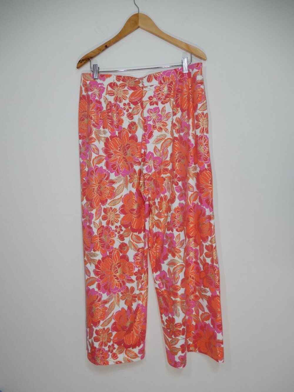 Jude Connally Nicolette Wide Leg Pants L Gilded Jude Cloth Peony Dream Gold NEW - Picture 8 of 9